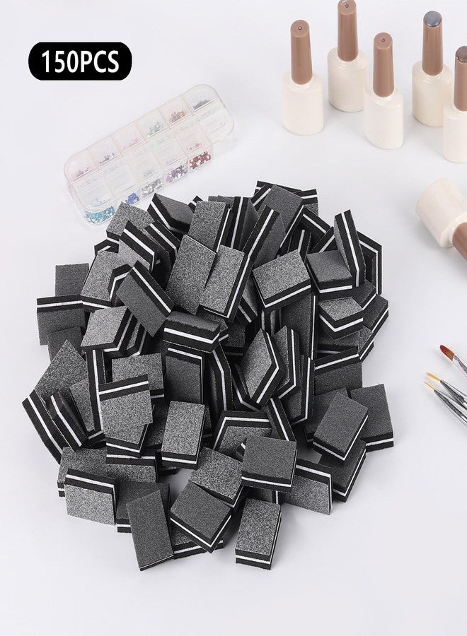 acDesign 150Pcs Mini Nail Buffer Blocks 100/180 Grit Nail Buffers for Acrylic Nails - Dual Sided Buffers for Nails Polishing(Black) - Image 5